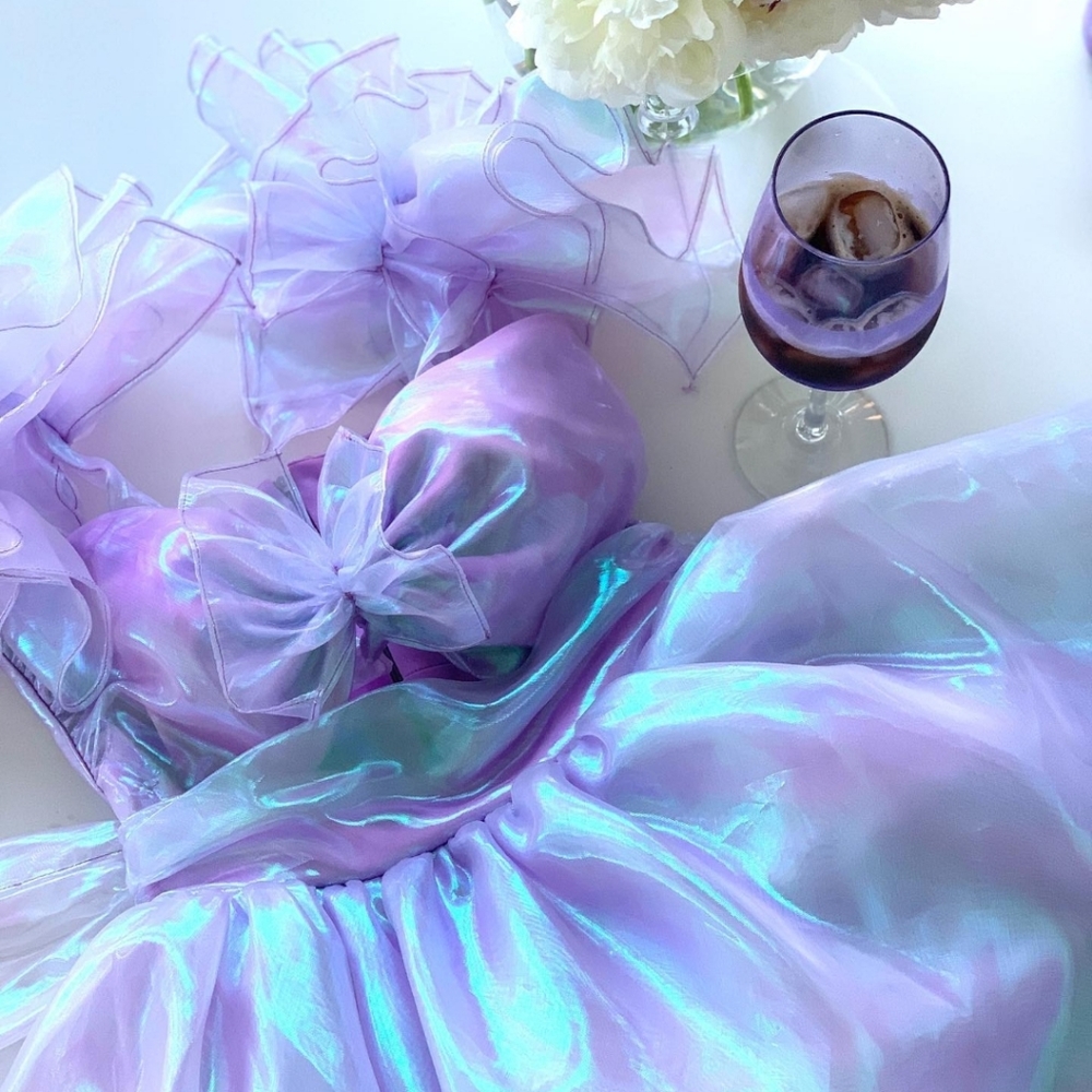 XS Alpine butterfly lilac iridescent dress